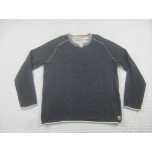 Zenfari Sweater Mens XL Gray Long Sleeve Casual Pullover Iquitos Notch Crew Neck
